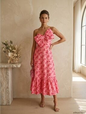 Hutch | Dresses | Hutch Strapless Crystal Bowtie Midi Dress | Poshmark